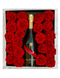 regalo flores y champagne